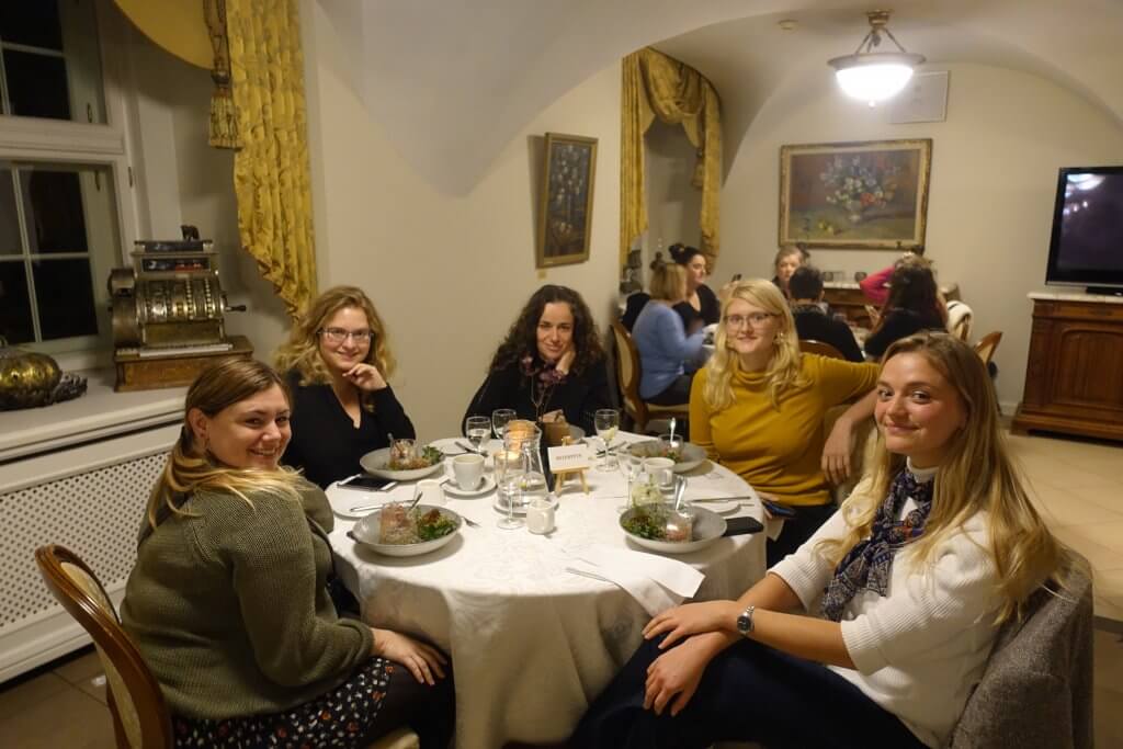 Dinner table at Malpis Manos with Latvian Element tour guides