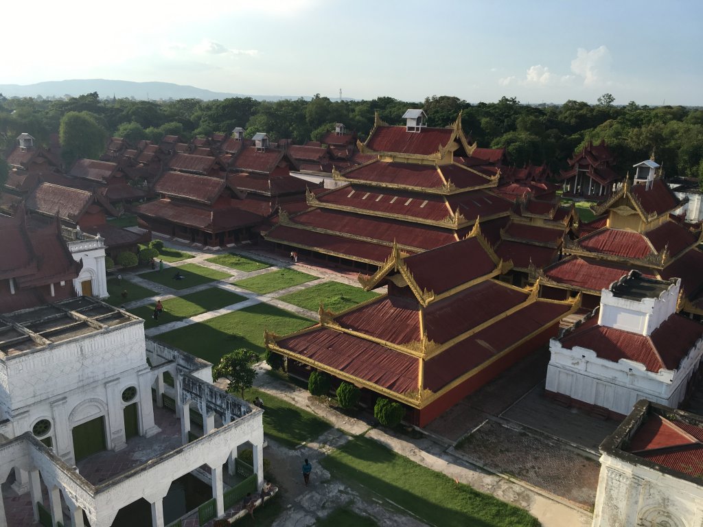 A view of the Mandalay palace from the tower nearby. 