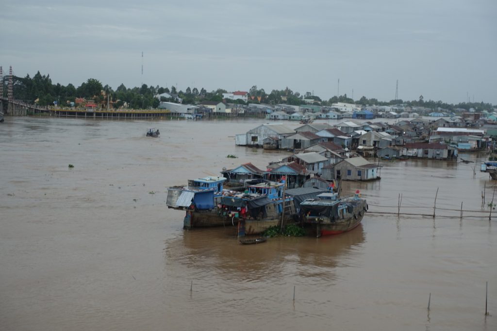 Floating houses in Chau Doc floating village