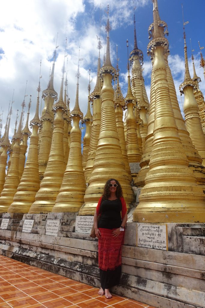 Pilar and the Indein village golden pagodas