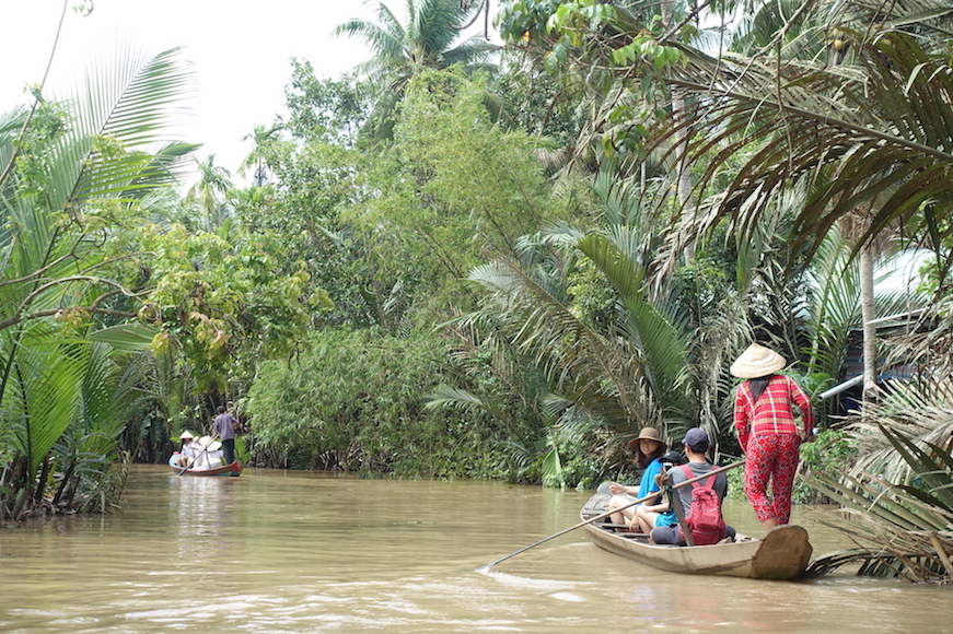View of a rowing boat during the Mekong delta tour