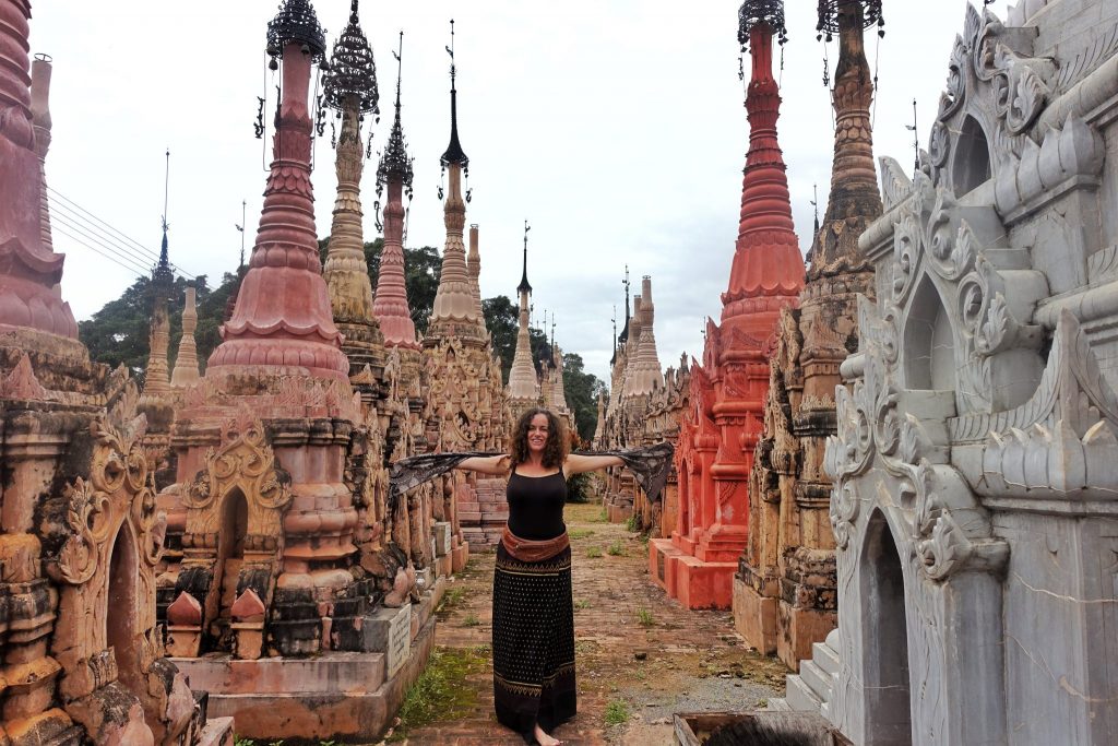 Pilar at the Kakku pagodas maze