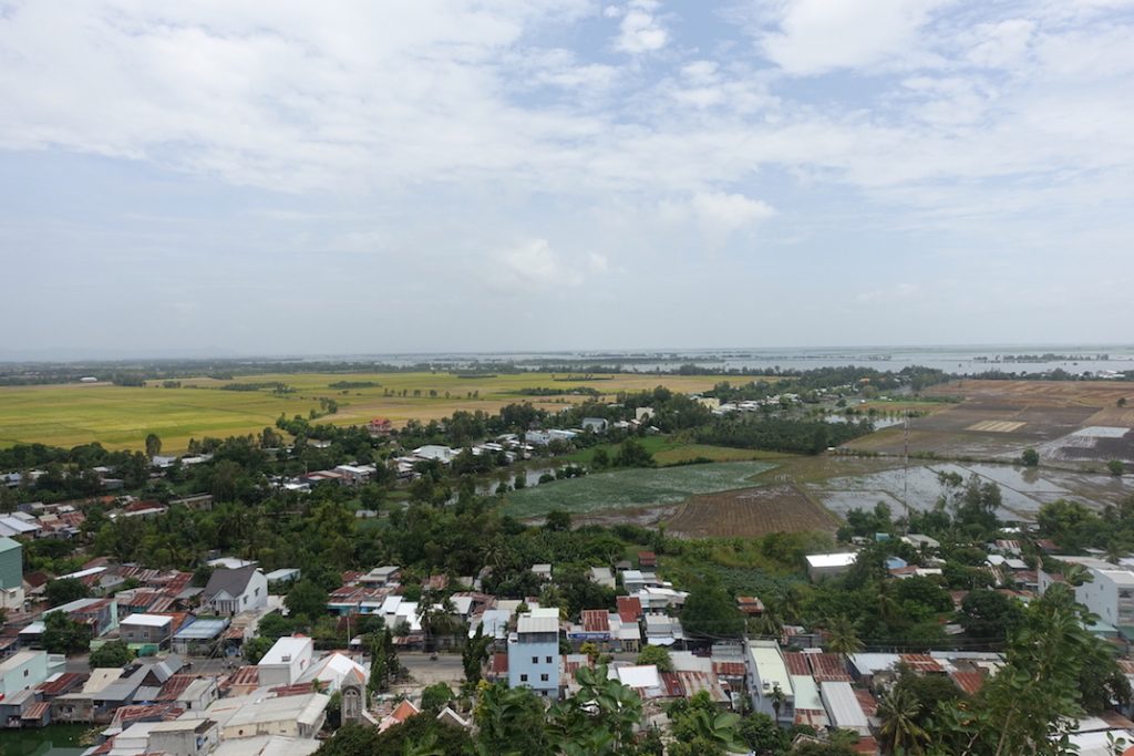  A view of the Mekong delta and several house and greenery