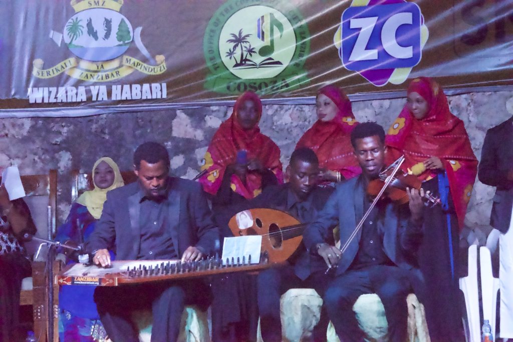 Taraab musicians playing at the Old Fort amphitheater in Stone Town, Zanzibar
