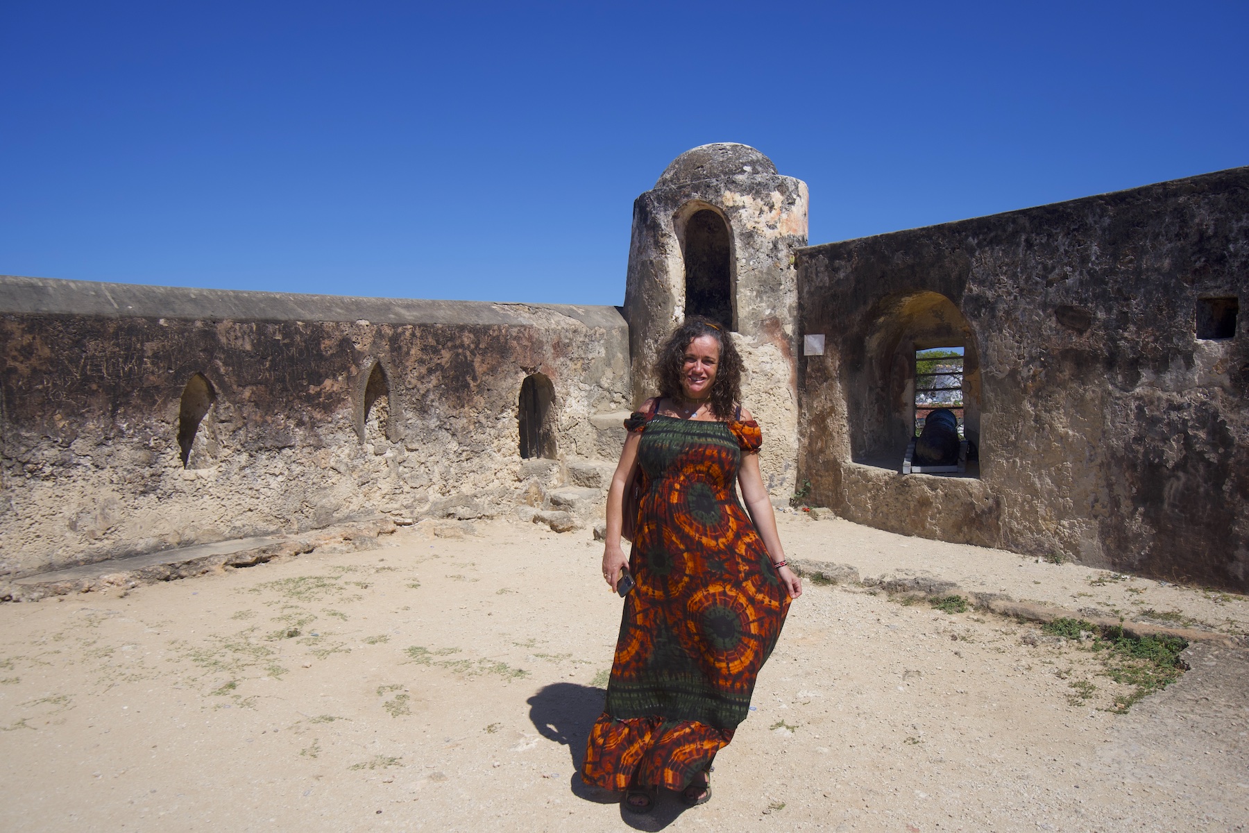 Pilar at one of the Fort Jesus towers