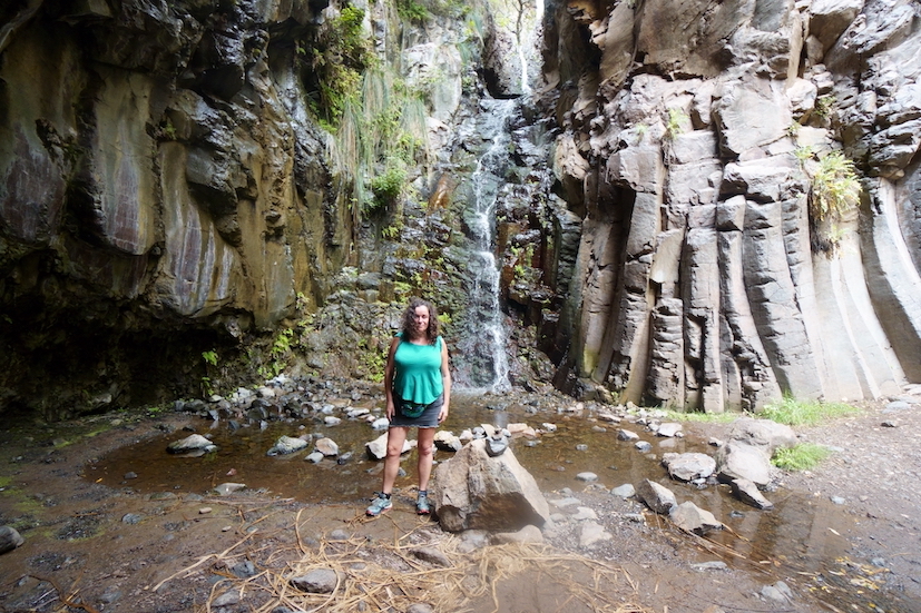 Arure waterfall in La Gomera, end of the hike through the Arure ravine