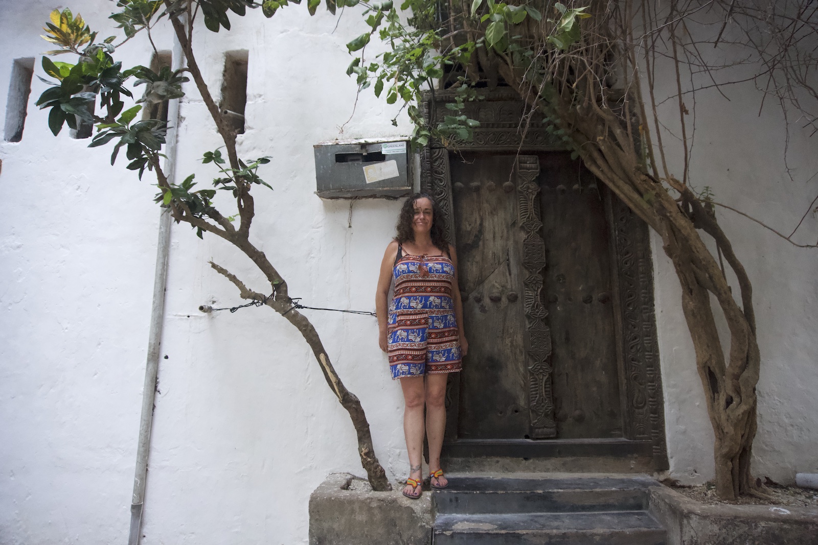 Pilar at a typical Lamu island door
