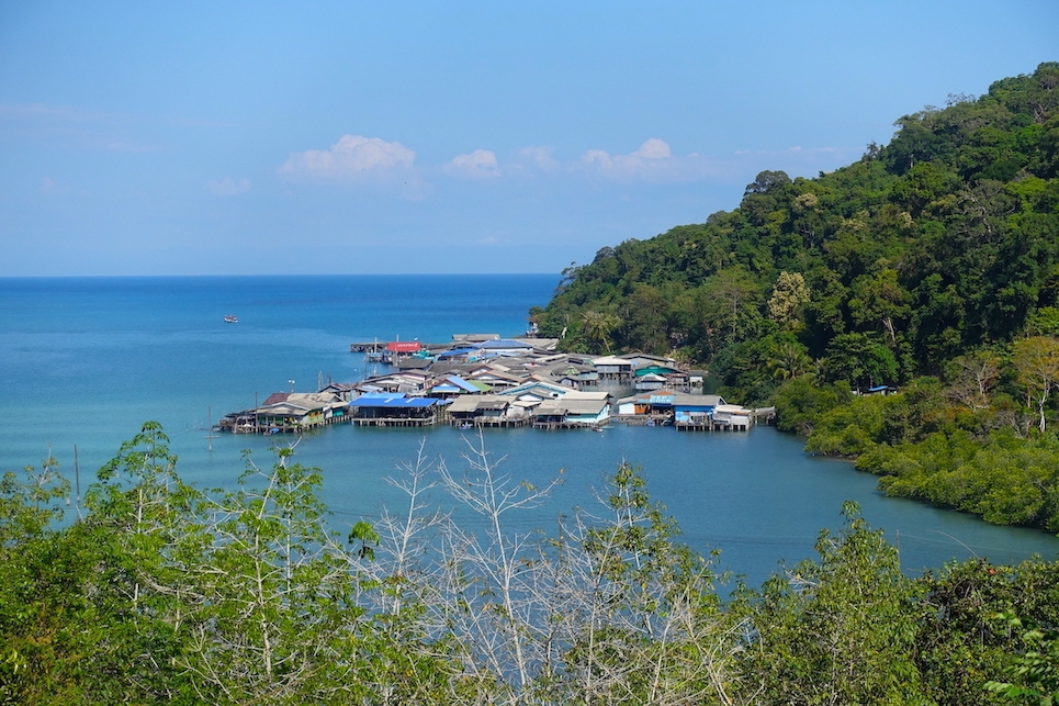Ao Yai aerial view from the viewpoint. Koh Kood