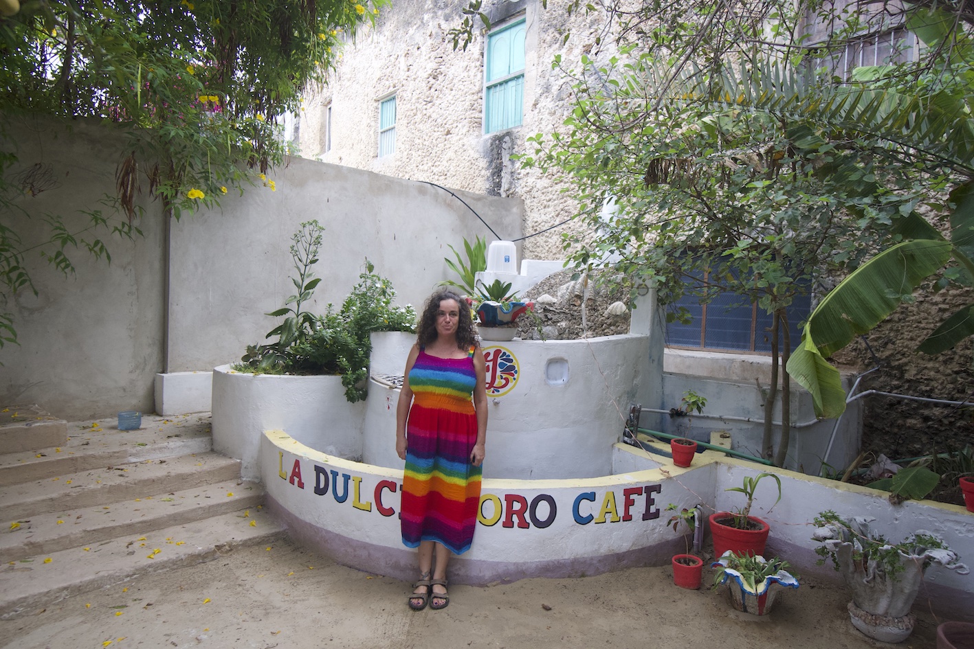 Pilar at la Dulce Toro cafe