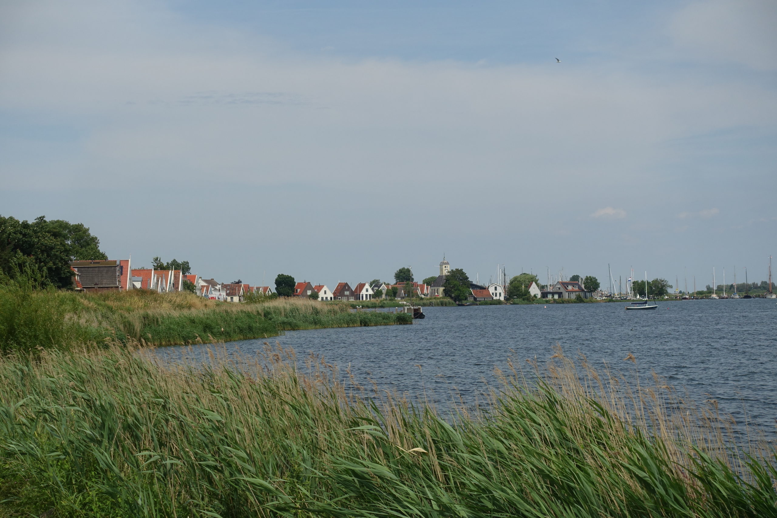 A view of Durgerdam from the distance and the lake