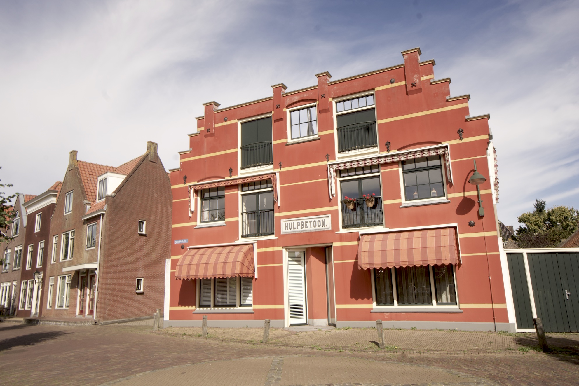 Orange house in the Krim street in Monnickendam