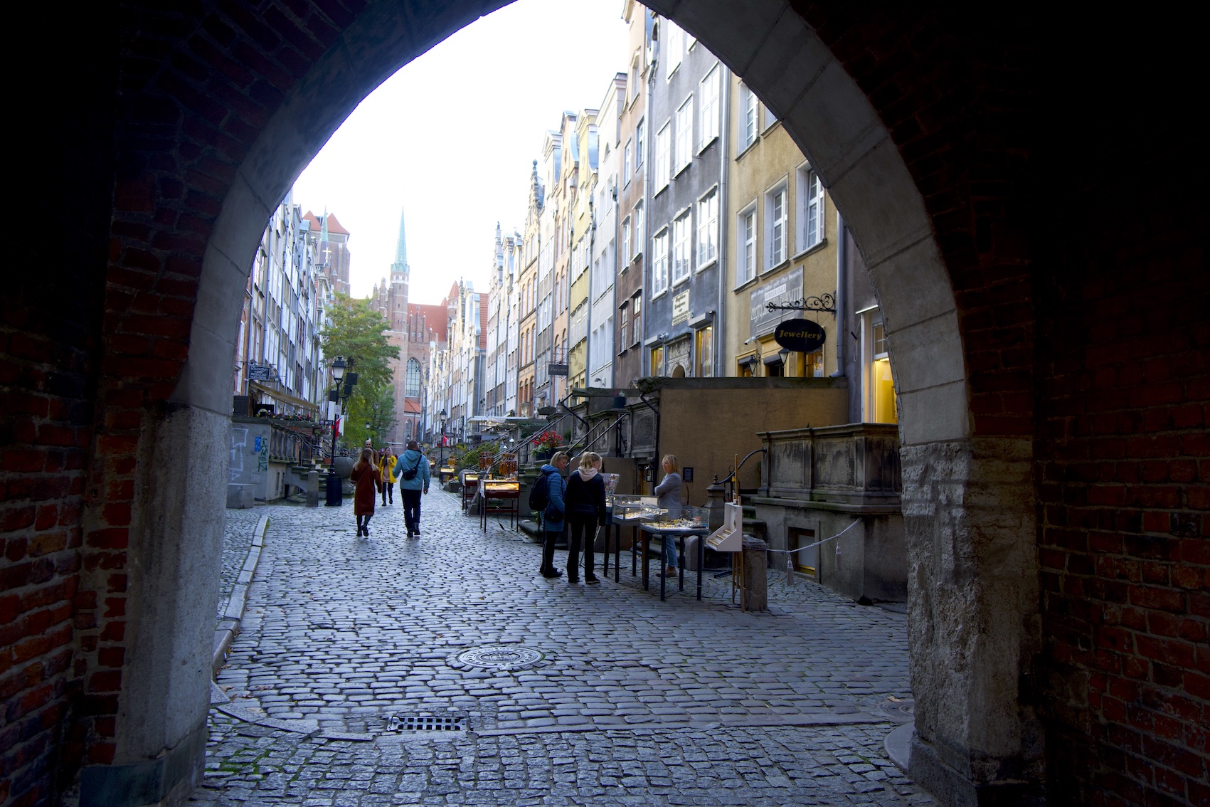 A view of Mariacka street from Mariacka gate on Gdansk