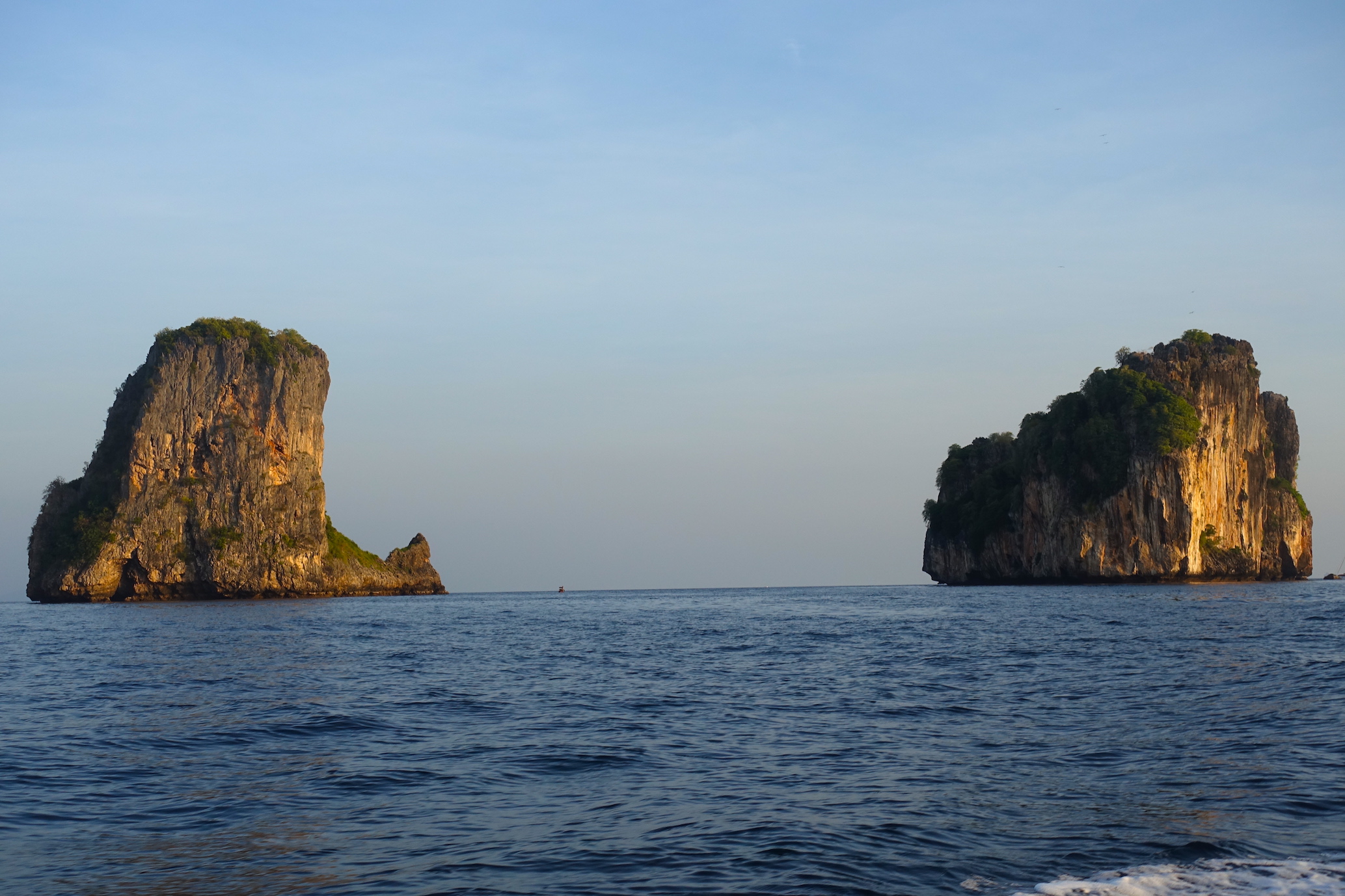 A view of the two rocks that are the Bida islands, in Phi Phi islands archipelago