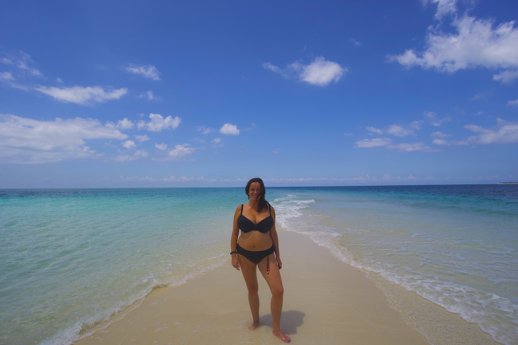 Pilar at Nakupenda beach sandbank island in Zanzibar