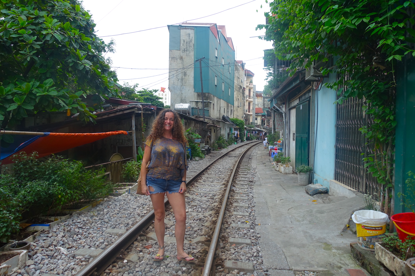 Pilar at Hanoi Train Street
