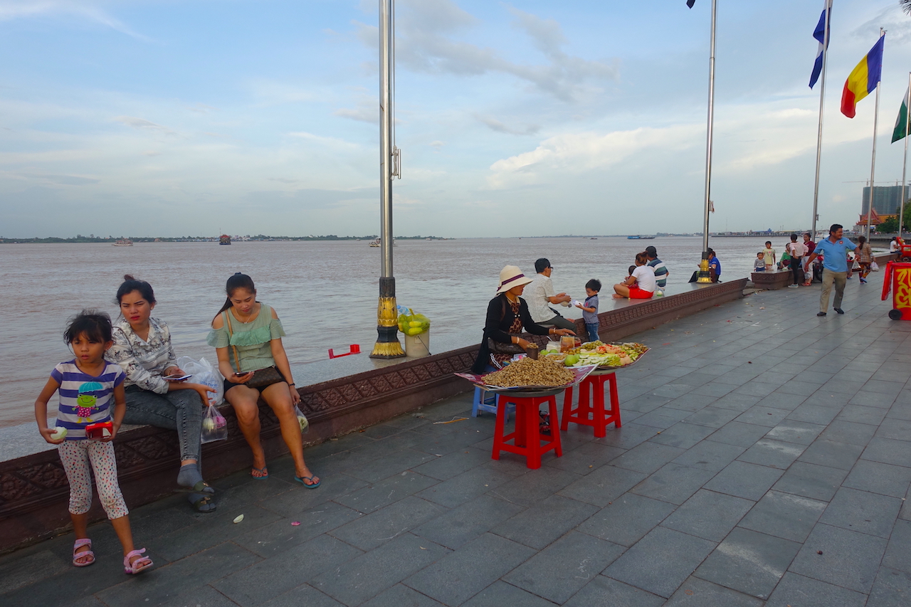 Riverside front in Phnom Penh