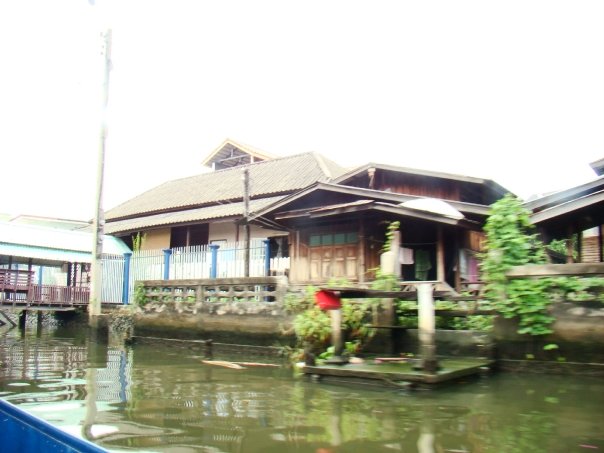 Local house from the long tail about during the Bangkok canal tour